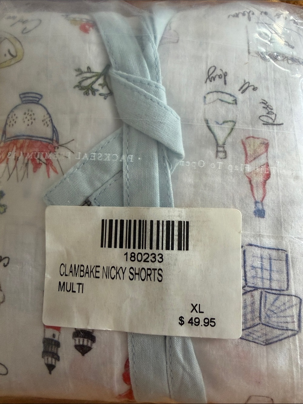 ERICA WILSON Clambake Nicky Shorts - Multi Print with Light Blue Trim